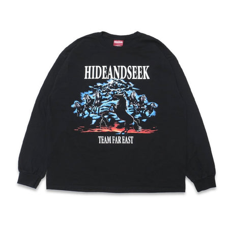 [HIDE AND SEEK]Horse L/S Tee/ BLACK