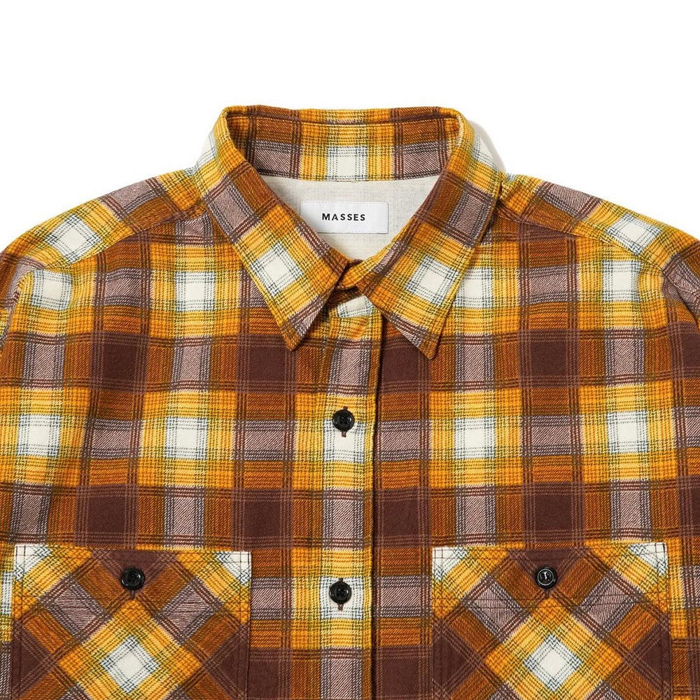 [MASSES]FLANNEL PLAID SHIRT/MUSTARD