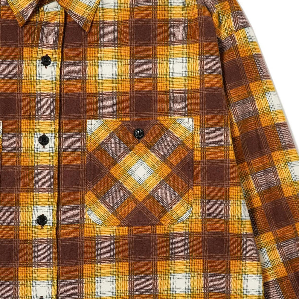 [MASSES]FLANNEL PLAID SHIRT/MUSTARD