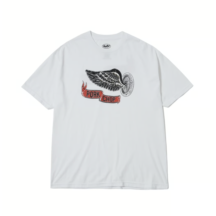 MASSES]PORKCHOP×MASSES T-SHIRT FLYING WEEL P/WHITE – R&Co.