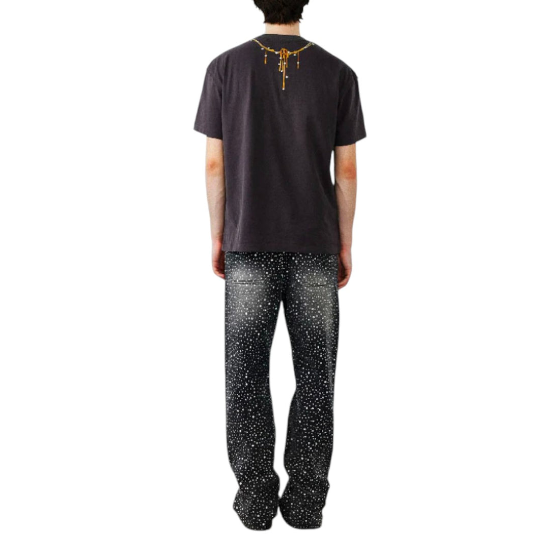 [Birth Of Royal Child]3D Printing Washed 20k Swarovski Diamond Boro Denim/BLACK(BC24FWPT06)