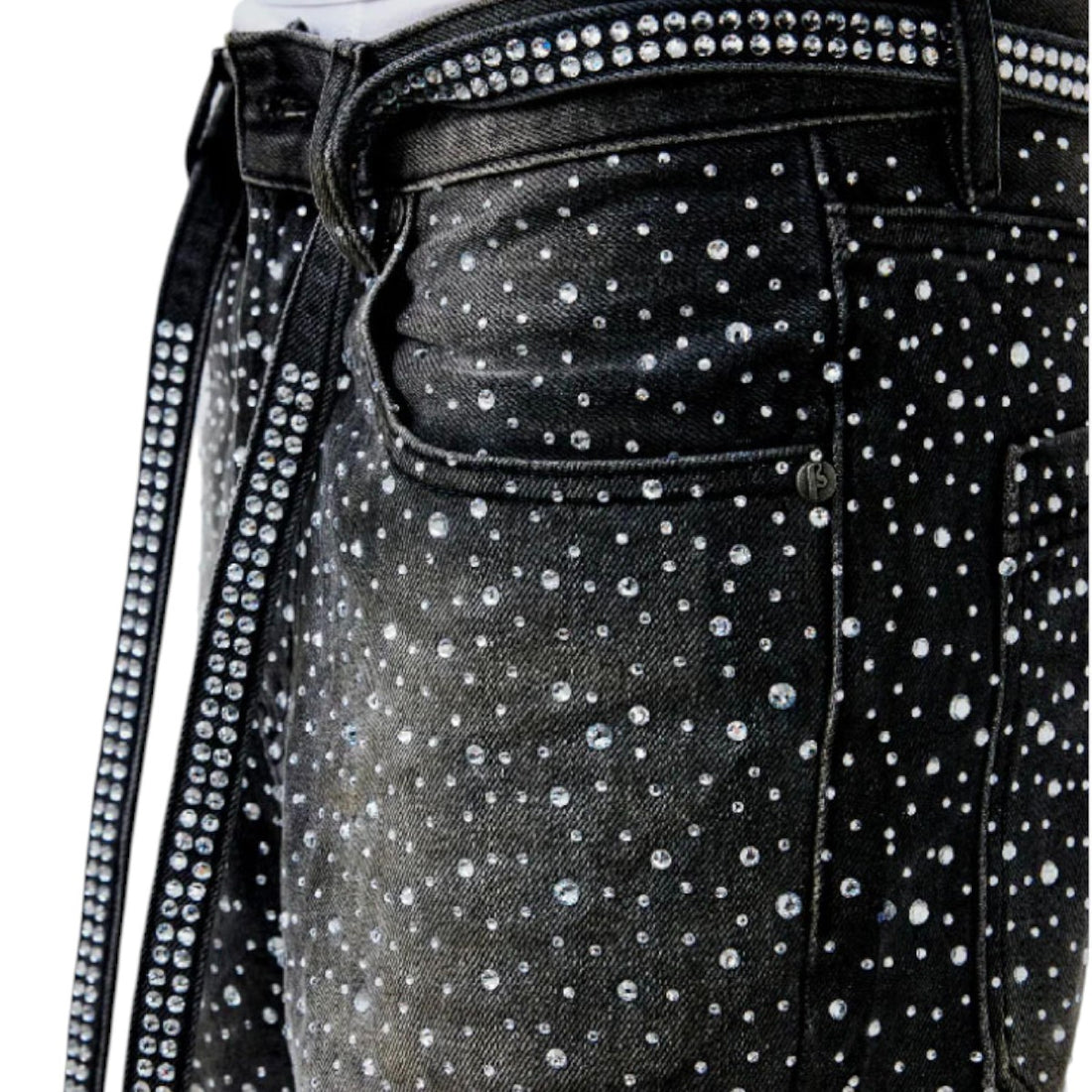 [Birth Of Royal Child]3D Printing Washed 20k Swarovski Diamond Boro Denim/BLACK(BC24FWPT06)