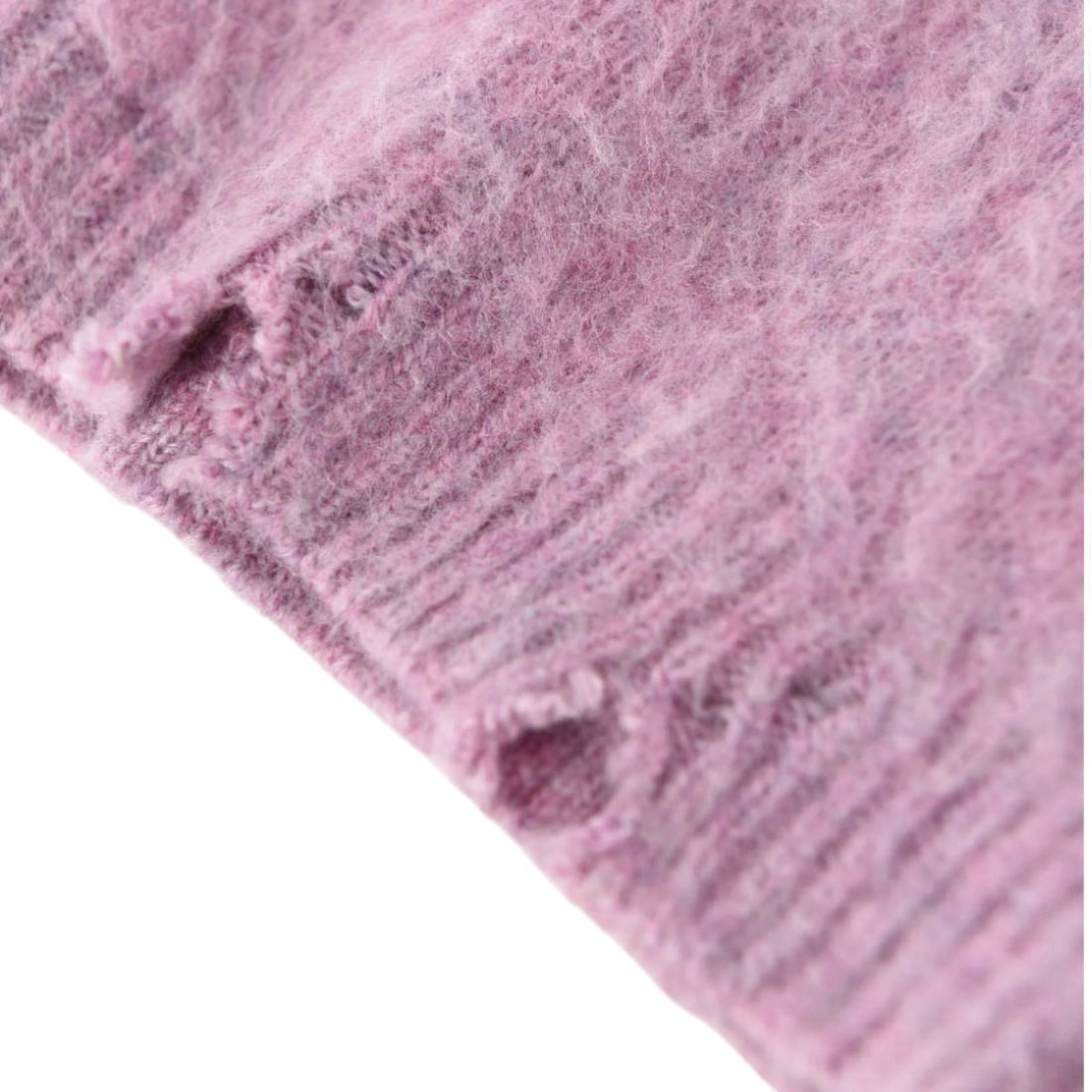 [Birth Of Royal Child]Rhinestone Embellished Color Block Mohair Sweater/PINK(BC24FWSW01)