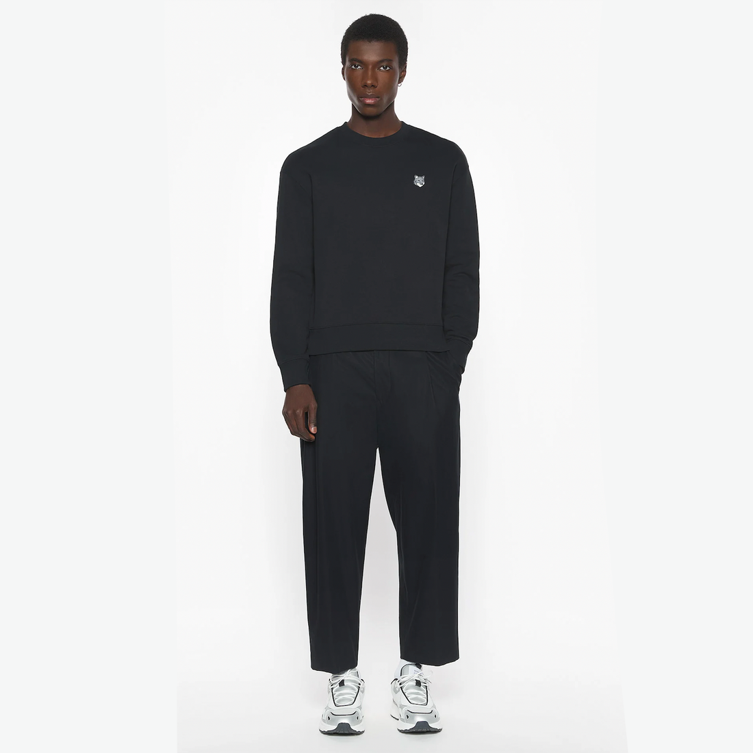 [MAISON KITSUNE]FOX HEAD COMFORT SWEATSHIRT/BLACK(PM00304KM0341)