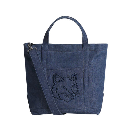 [MAISON KITSUNE]FOX HEAD SMALL TOTE/Indigo(LW05103WD4020)