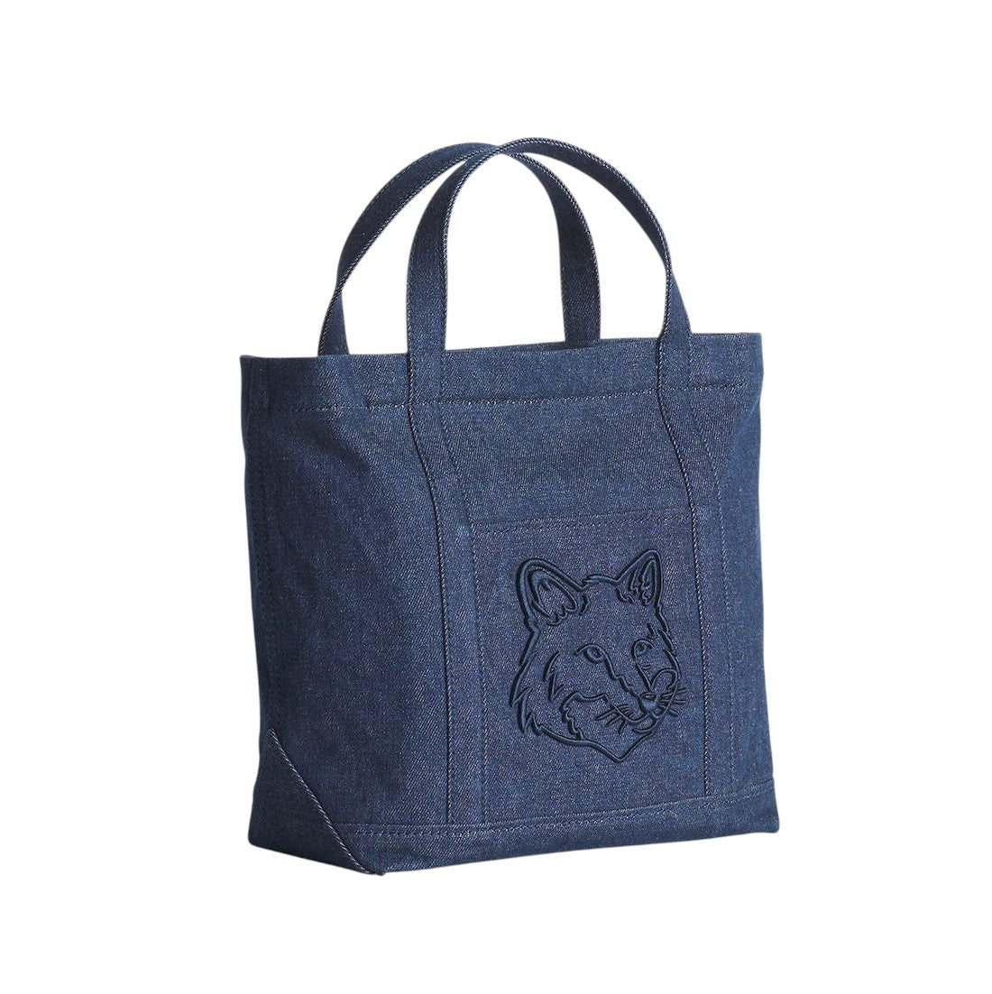 [MAISON KITSUNE]FOX HEAD SMALL TOTE/Indigo(LW05103WD4020)