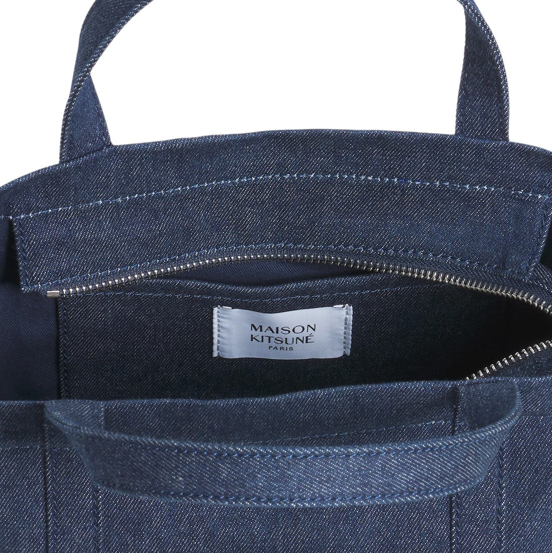 [MAISON KITSUNE]FOX HEAD SMALL TOTE/Indigo(LW05103WD4020)