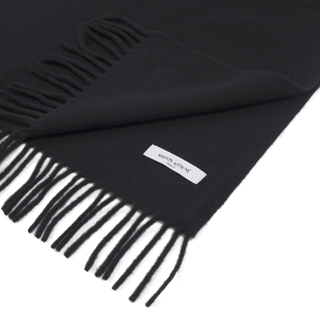[MAISON KITSUNE]FOX HEAD SCARF/Textile accessories black(PM06201WB0044)