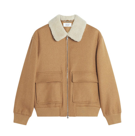 [MAISON KITSUNE]SHEARLING COLLAR JACKET/Ginger brown(PM02140WM2030)