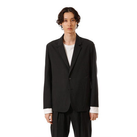 [ATTACHMENT]ポリエステル/ウール/シルクギャバジン 2Bジャケット/S.BLACK(AG52-076)