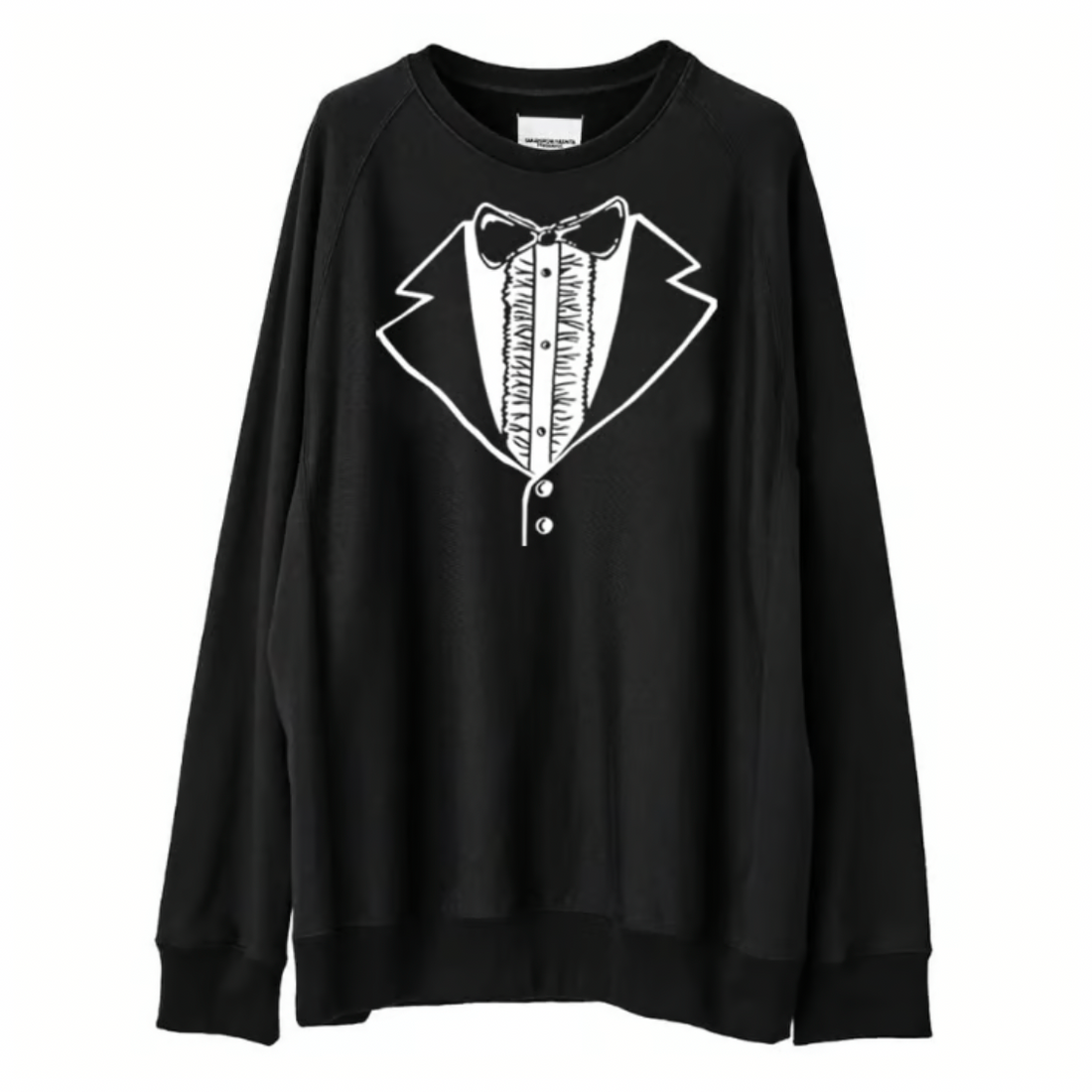 【TAKAHIRO MIYASHITA TheSoloIst】trompe l'oeil tuxedo oversized crewneck.../BLACK(sc.0014AW25)