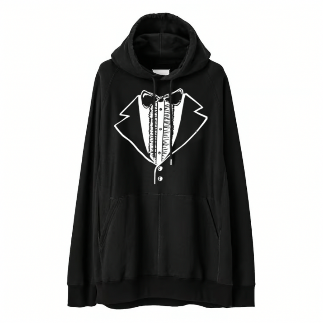 【TAKAHIRO MIYASHITA TheSoloIst】trompe l'oeil tuxedo oversized hoodie./BLACK(sc.0016AW25)