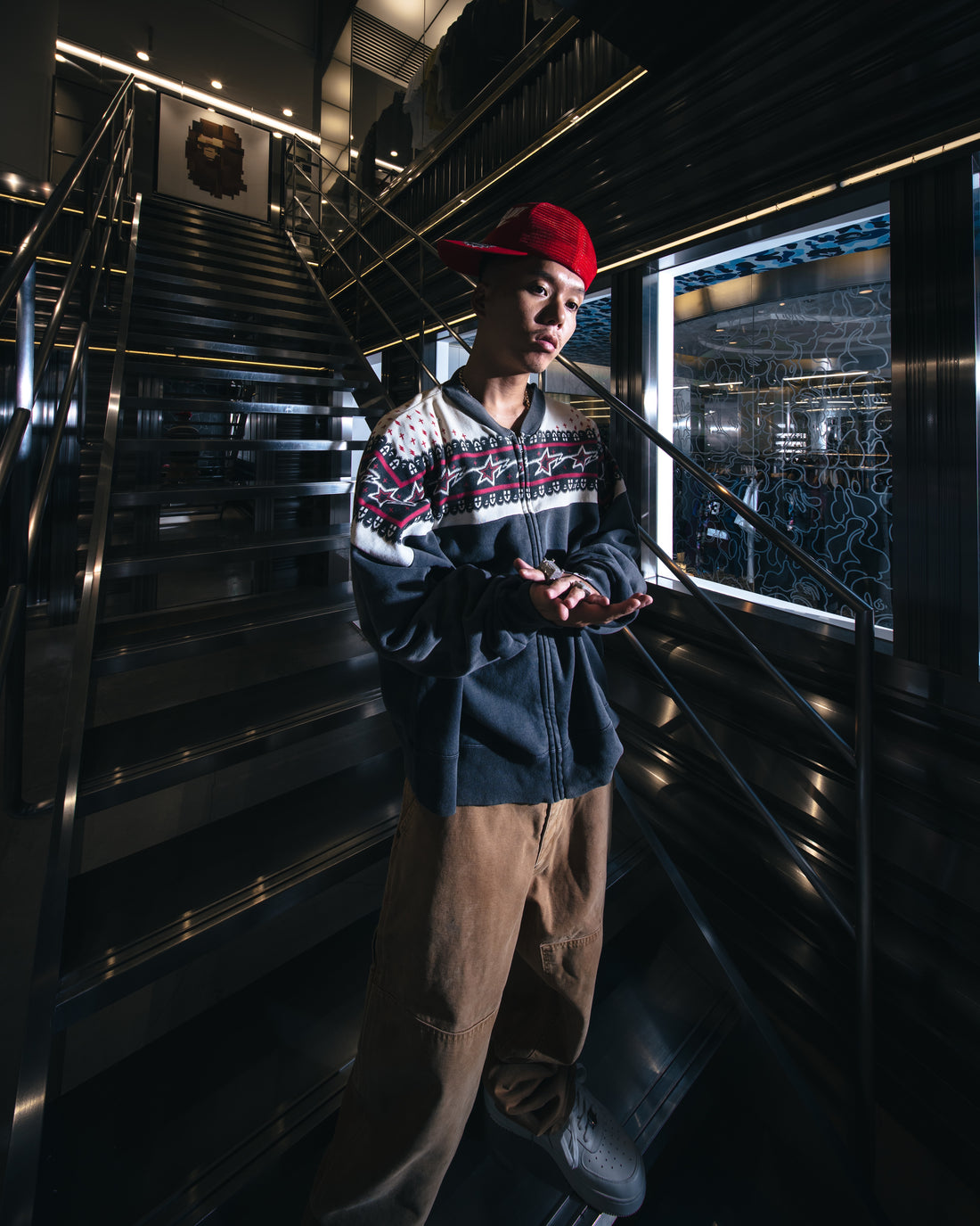 [SAINT Mxxxxxx]BAPE_ZIP CARDIGAN/CHARCOAL(SM-MK8-0000-C52)