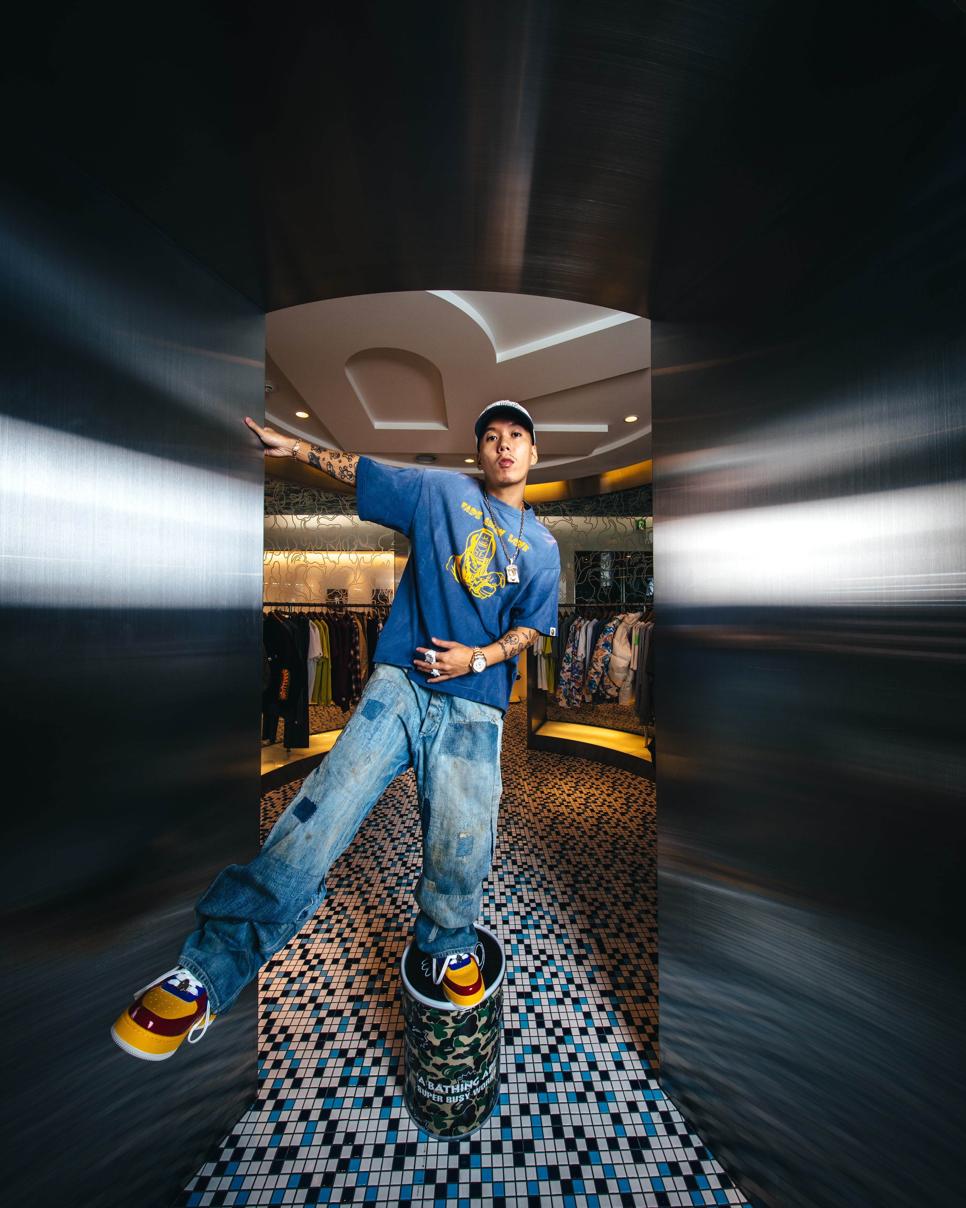 【ブランド終了】GMW ミニカップミラコスモロングスパッツ【入手困難】 SAINT Mxxxxxx]BAPE_SS T-SHIRT/FADE AWAY LV/NAVY(SM-MK8-0000-C50