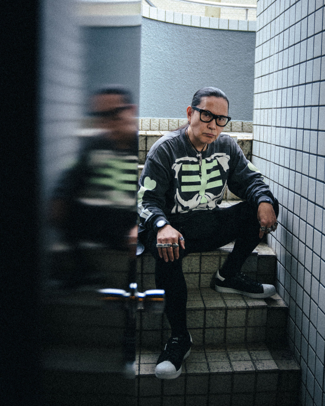 [SAINT Mxxxxxx]BH_LS T-SHIRT/BONE/BLACK(SM-MK8-0000-C30)