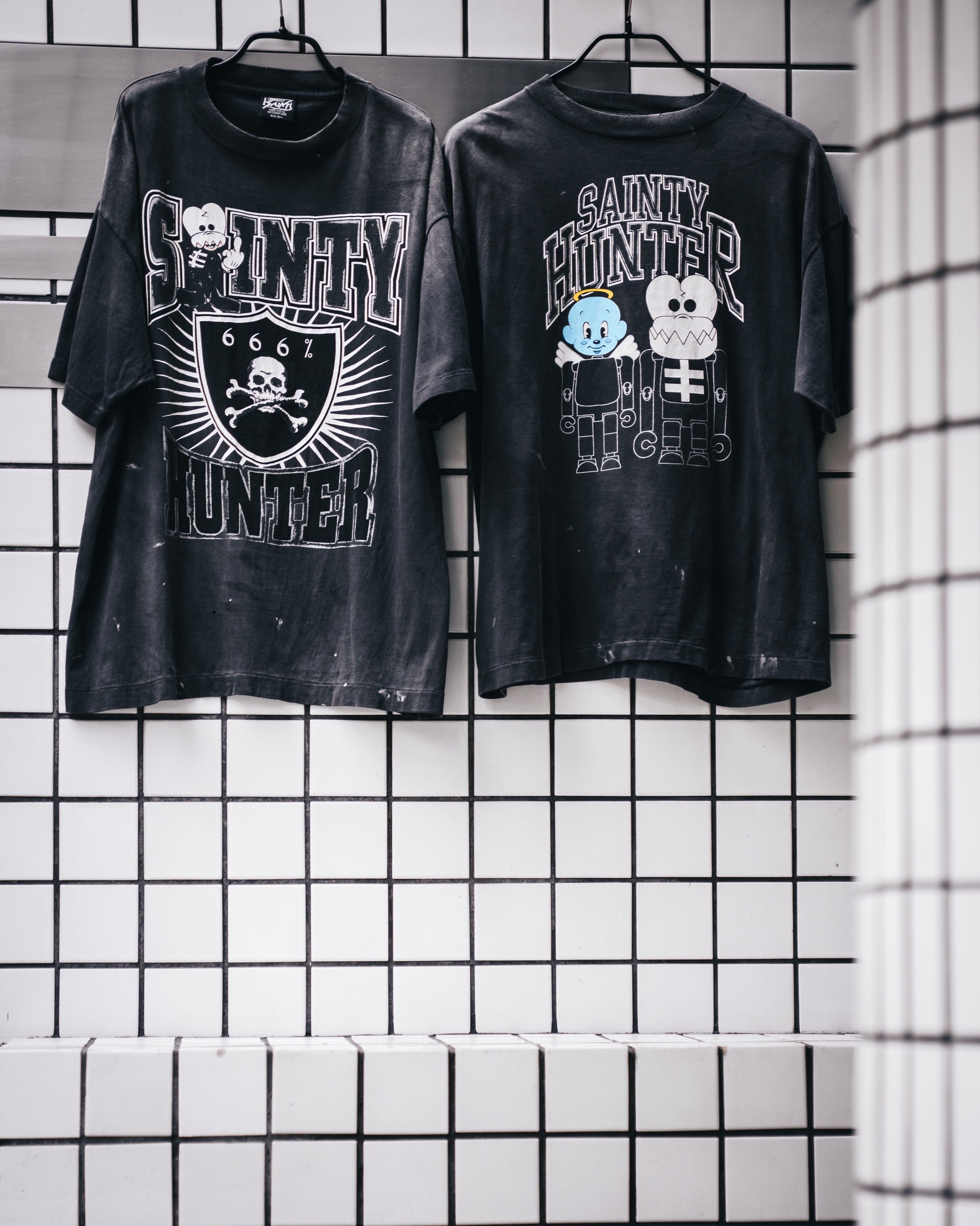 SAINT Mxxxxxx]BH_SS T-SHIRT/SKULL-K&BABY-M/BLACK(SM-MK8-0000-C28
