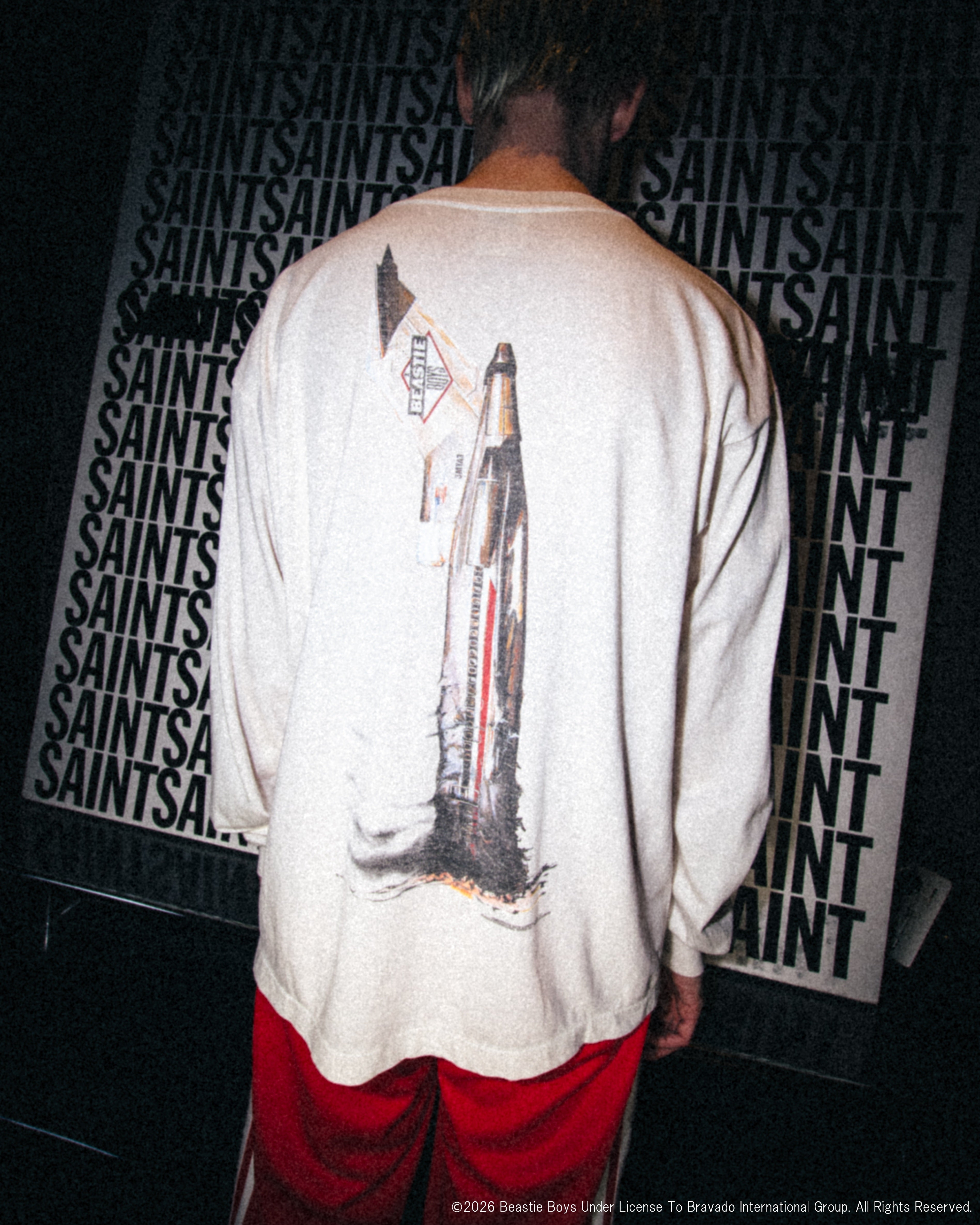 SAINT Mxxxxxx x Beastie boys L/S Tシャツ　L SAINT Mxxxxxx]BTB_LS T-SHIRT/BEASTIEBOYS/WHITE(SM-MK8-0000-C24