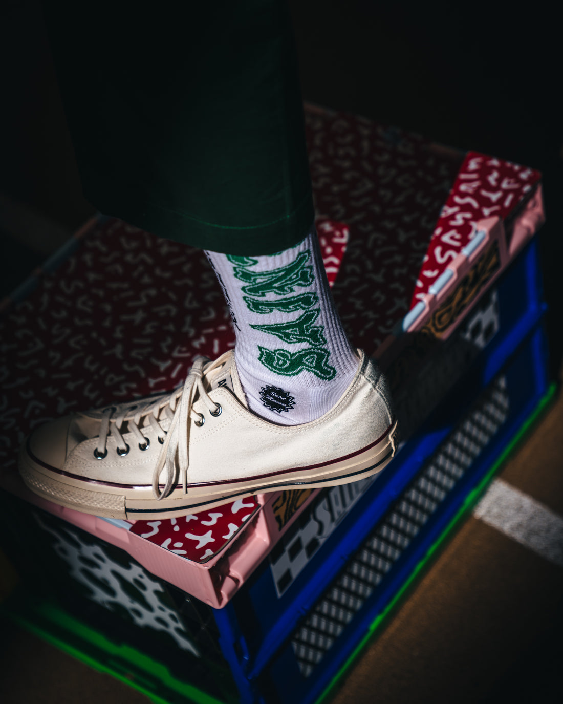 [SAINT Mxxxxxx]SOCKS/SAINT/WHITE/GREEN(SM-MK8-0000-108)