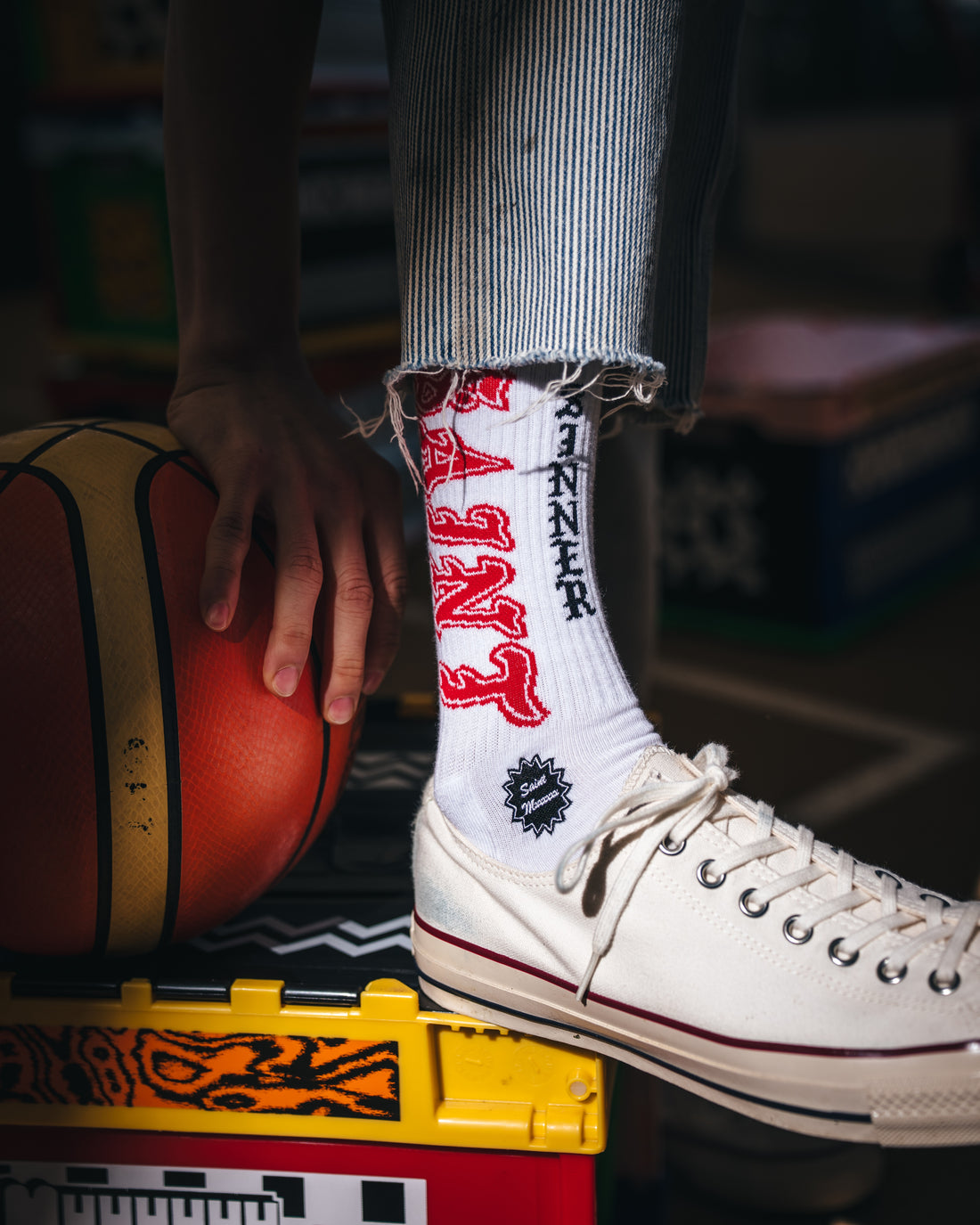 [SAINT Mxxxxxx]SOCKS/SAINT/WHITE/RED(SM-MK8-0000-106)