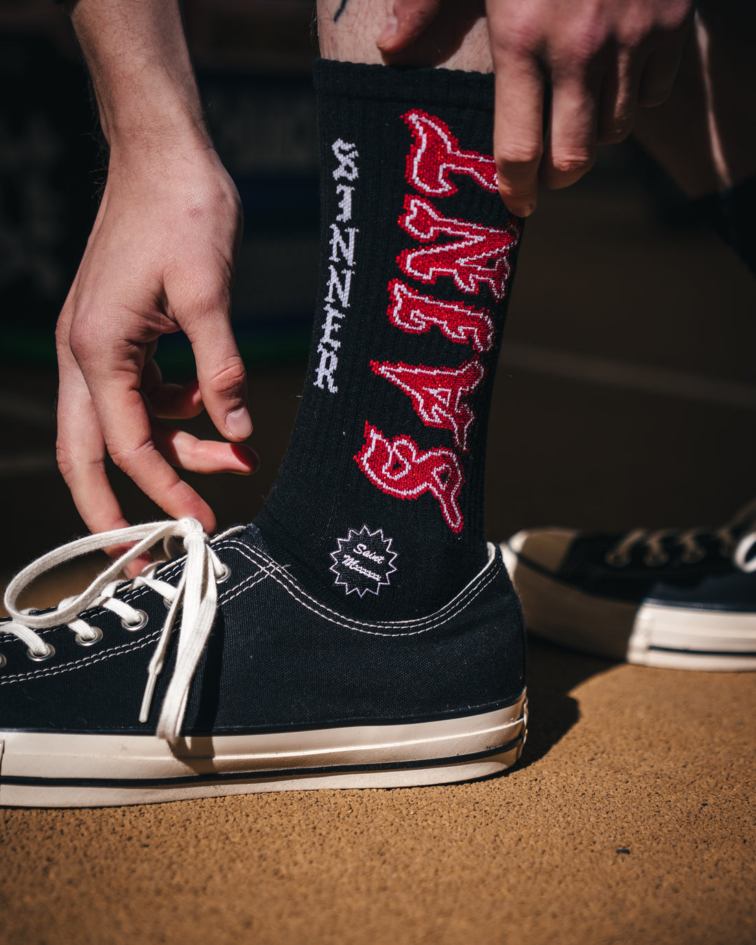 [SAINT Mxxxxxx]SOCKS/SAINT/BLACK/RED(SM-MK8-0000-110)