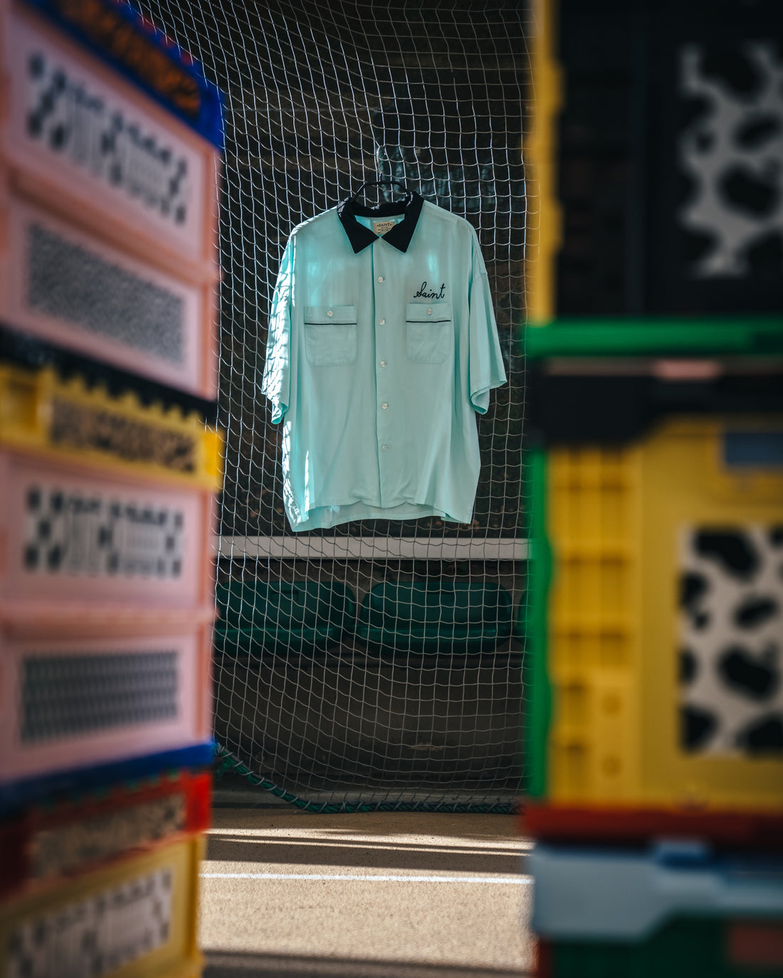 [SAINT Mxxxxxx]BOWLING SHIRT/TRUMP/SKY BLUE(SM-MK8-0000-037)