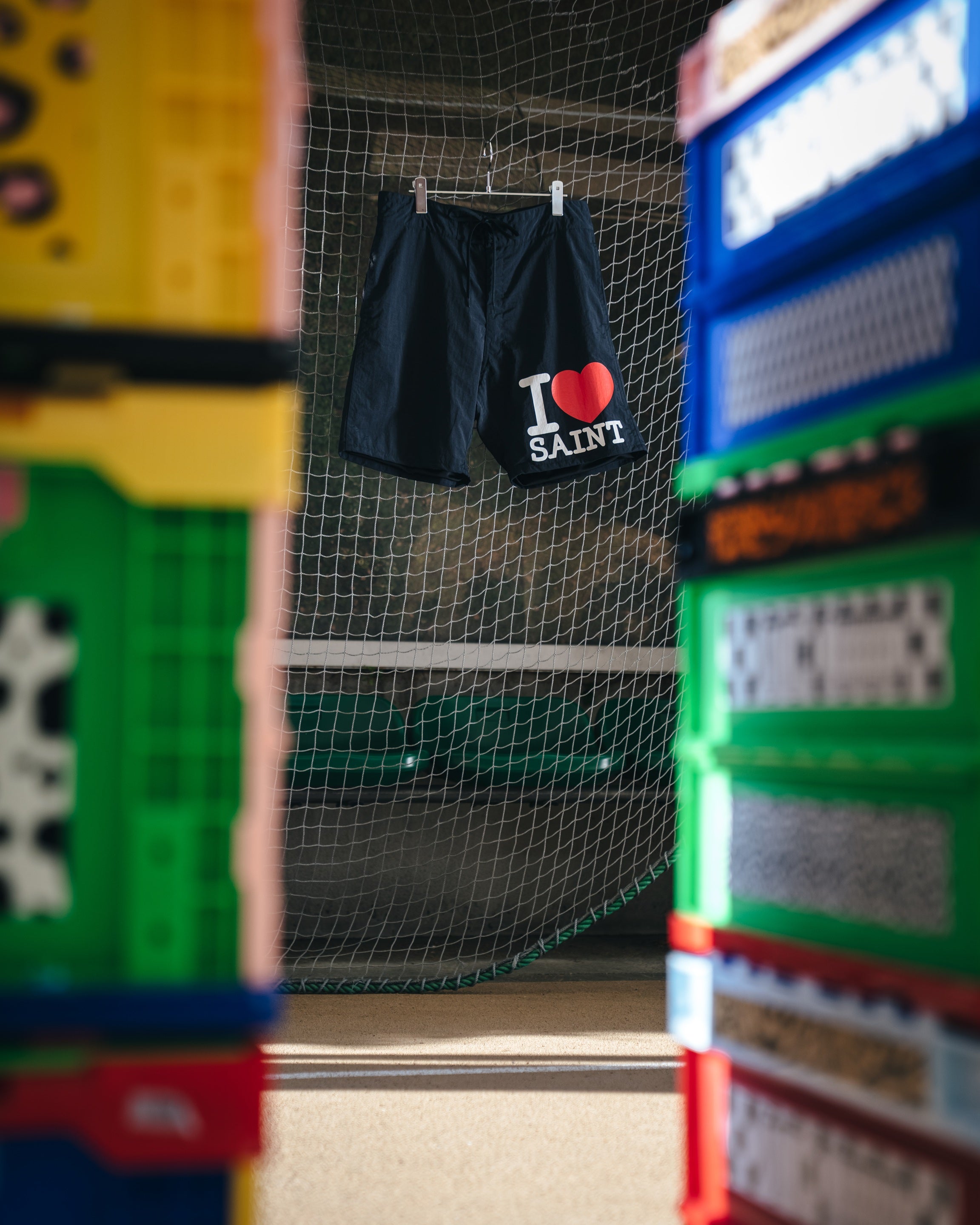 SAINT Mxxxxxx]NYLON SHORTS/I LOVE SAINT/BLACK(SM-MK8-0000-071) – R&Co.