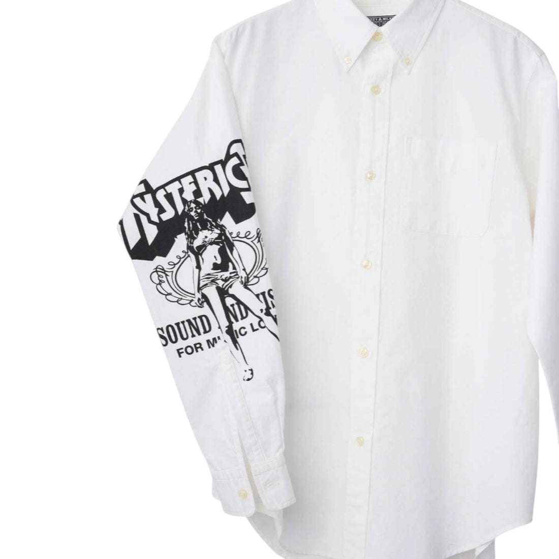 [HYSTERIC GLAMOUR]BAD ASS WHISKY ボタンダウンシャツ/OFF WHITE(02261AH05)