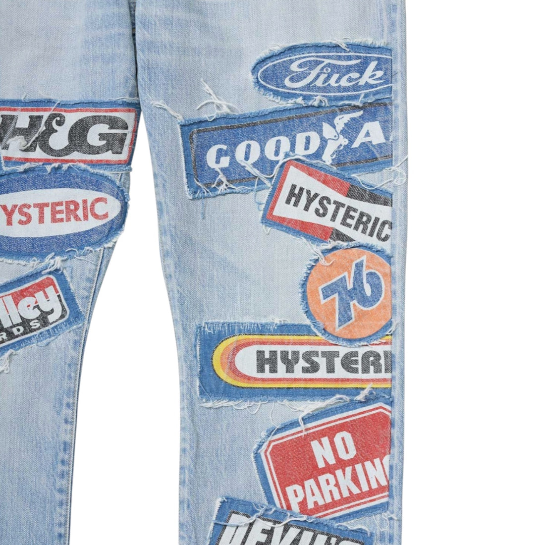 [HYSTERIC GLAMOUR]DPC加工 スリムストレートデニムパンツ/LIGHT INDIGO/(02253AP10)