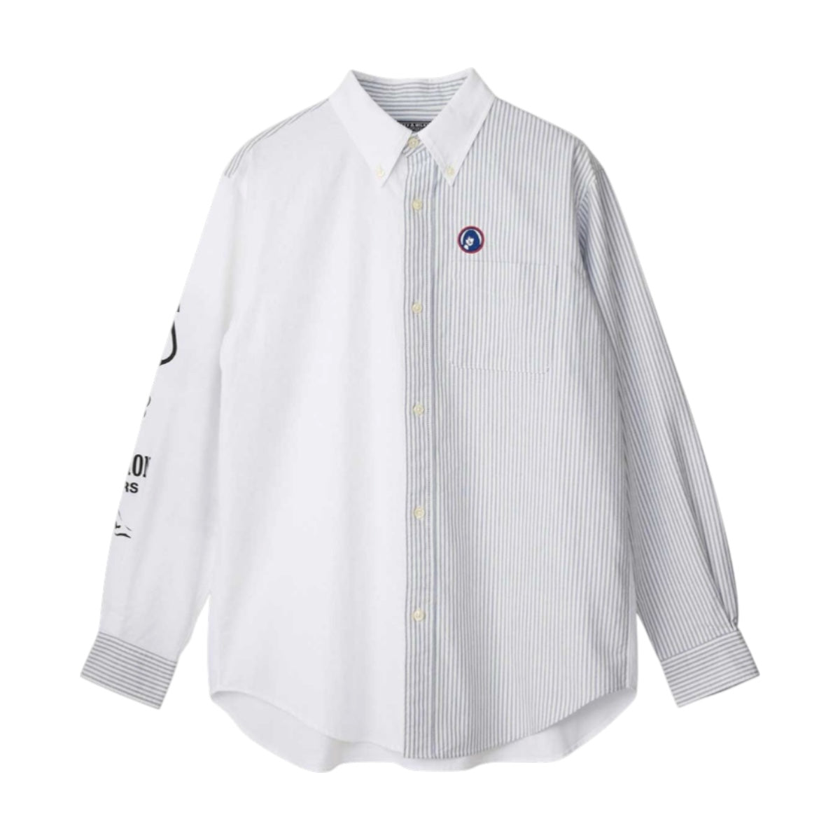 HYSTERIC GLAMOUR]BAD ASS WHISKY ボタンダウンシャツ/OFF WHITE/BLUE