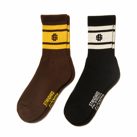 [STANDARD CALIFORNIA]SD Sports Socks-2P Type-2/Black/Brown(OTAPA025)