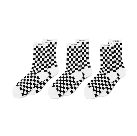 [SEQUEL]SOCKS(3PIECE 1PACK)/WHITE/BLACK(SQ-25AW-SO-03)