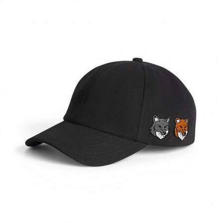 [MAISON KITSUNE]DOUBLE FOX HEAD CAP/Anthracite(OM611CFWW0096)