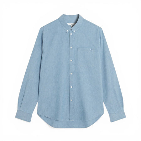 [MAISON KITSUNE]PROFILE FOX REGULAR SHIRT/Pure blue(QM00412WC5006)