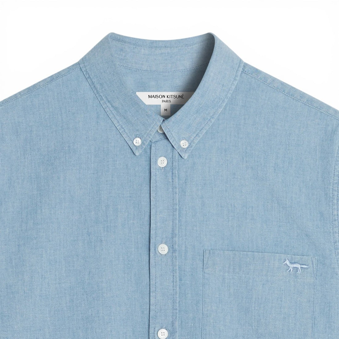 [MAISON KITSUNE]PROFILE FOX REGULAR SHIRT/Pure blue(QM00412WC5006)