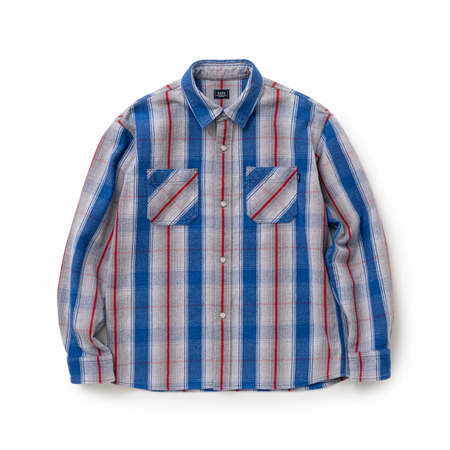 RATS]COTTON LINEN CHECK SHIRT/NAVY – R&Co.
