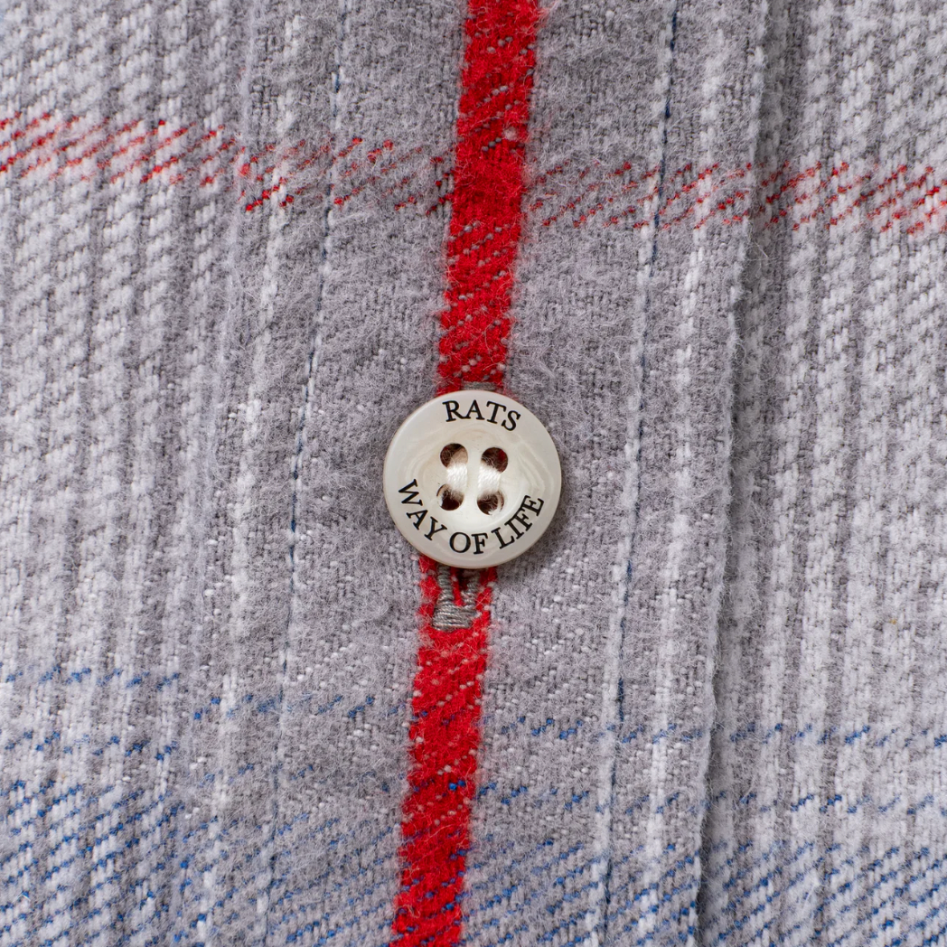 [RATS]COTTON FLANNEL CHECK SHIRT/GRAY/BLUE