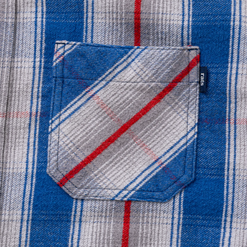 [RATS]COTTON FLANNEL CHECK SHIRT/GRAY/BLUE