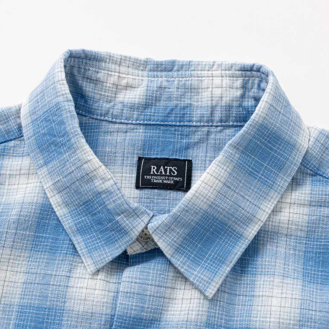 [RATS]BOARD CHECK SHIRT/SAX BLUE