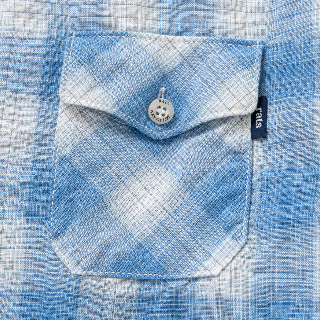 [RATS]BOARD CHECK SHIRT/SAX BLUE