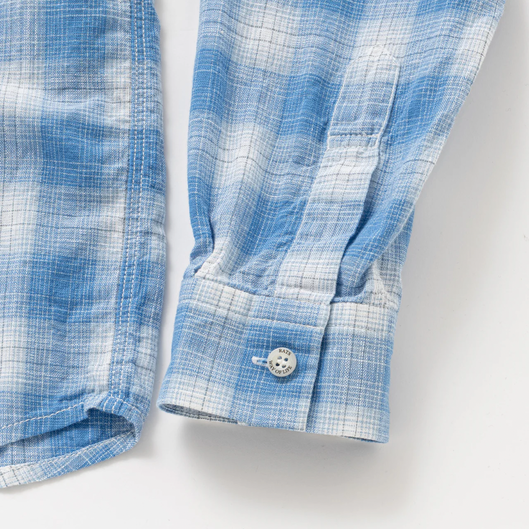 [RATS]BOARD CHECK SHIRT/SAX BLUE