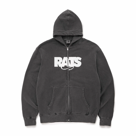 [RATS]PIGMENT DYED ZIP HOODIE/BLACK