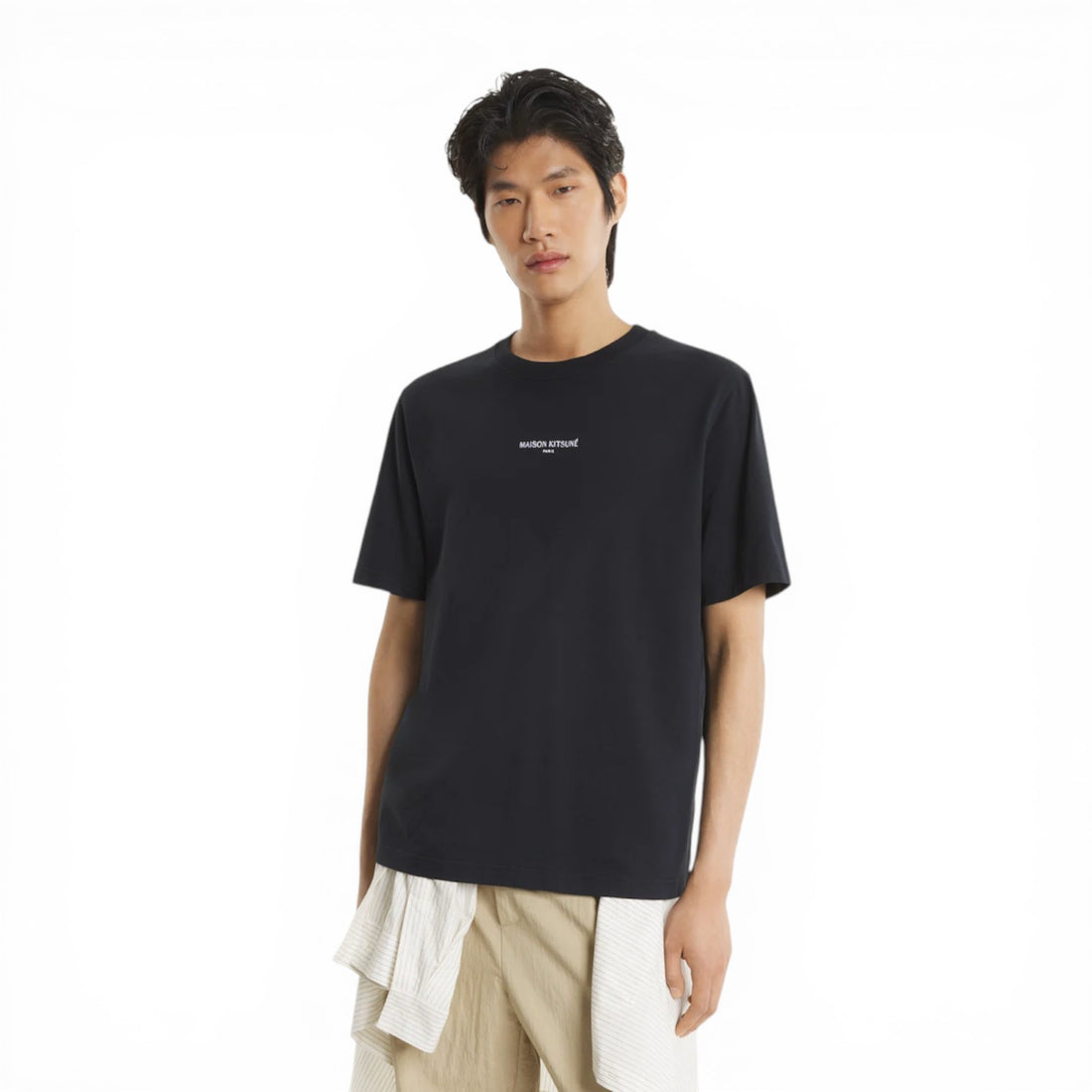 [MAISON KITSUNE]MAISON KITSUNE PARIS COMFORT TEE-SHIRT/black(QM00100KJ7025)
