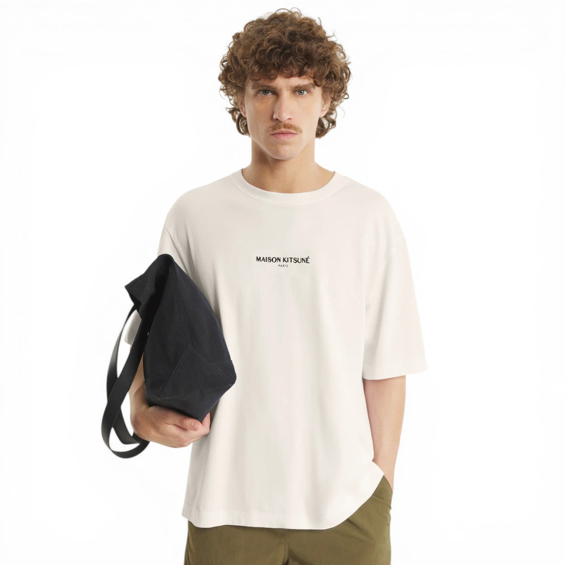 [MAISON KITSUNE]MAISON KITSUNE PARIS COMFORT TEE-SHIRT/noble beige(QM00100KJ7025)