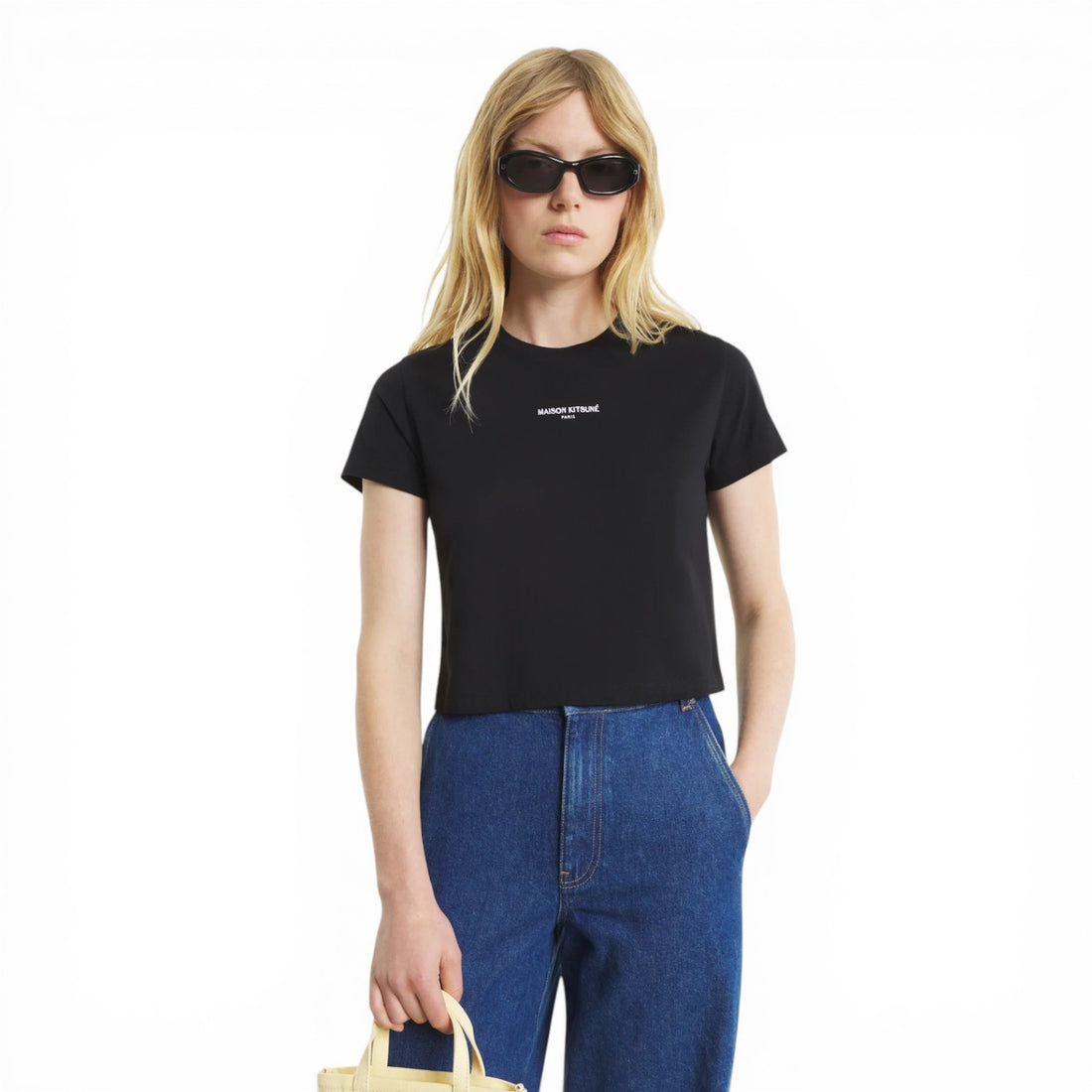 [MAISON KITSUNE]MAISON KITSUNE PARIS COMFORT BABY TEE-SHIRT/black(QW00100KJ7026)