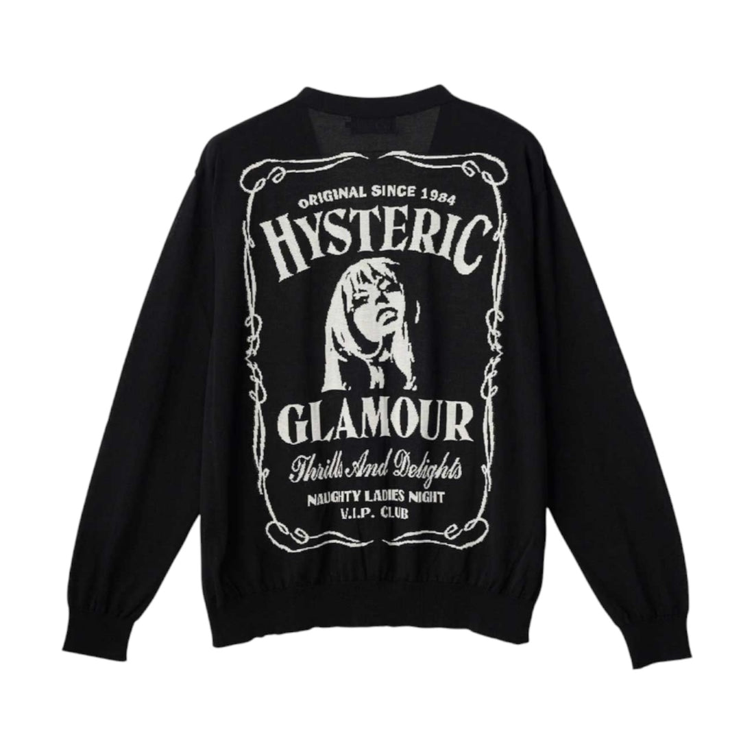 [HYSTERIC GLAMOUR]WHISKY WOMANジャカード セーター/BLACK(02261ND04)