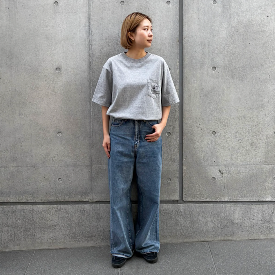 [STANDARD CALIFORNIA]SD Heavyweight Shield Logo Pocket T/Gray(TSOAF100)