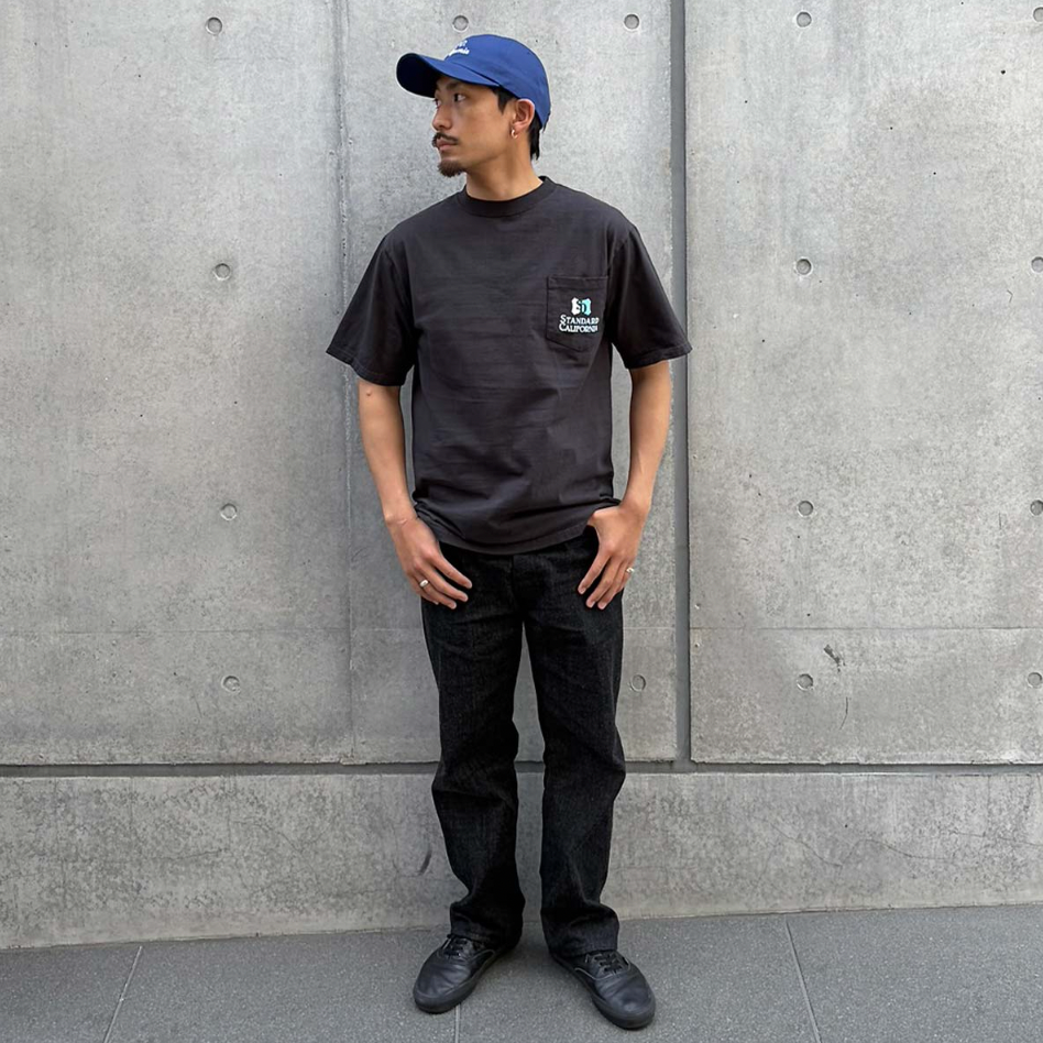 [STANDARD CALIFORNIA]SD Heavyweight Shield Logo Pocket T/Black(TSOAF100)