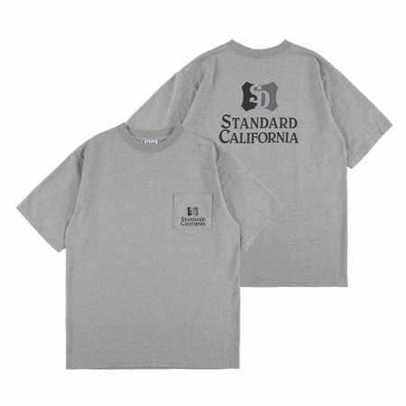 [STANDARD CALIFORNIA]SD Heavyweight Shield Logo Pocket T/Gray(TSOAF100)