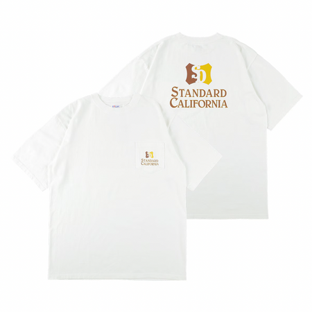 [STANDARD CALIFORNIA]SD Heavyweight Shield Logo Pocket T/White(TSOAF100)