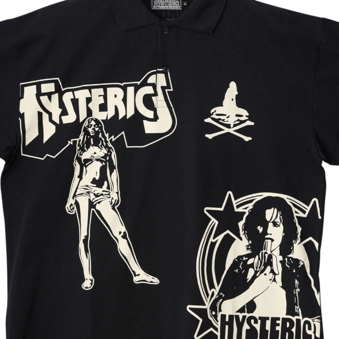 [HYSTERIC GLAMOUR]METAL GUID ポロシャツ/BLACK(02261CH02)